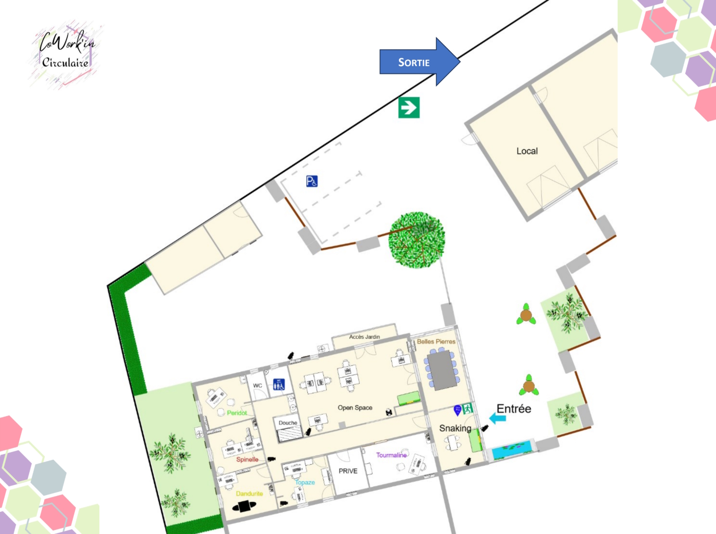 Plan des bureaux de CoWork'in Circulaire - Vue 2